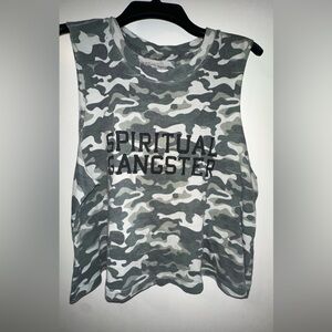 Spiritual Gangster camo sleeveless top medium